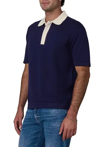 Joe's Jeans Men's Club Cotton Polo Shirt - Baritone Blue - Size XXL | Thumbnail 4