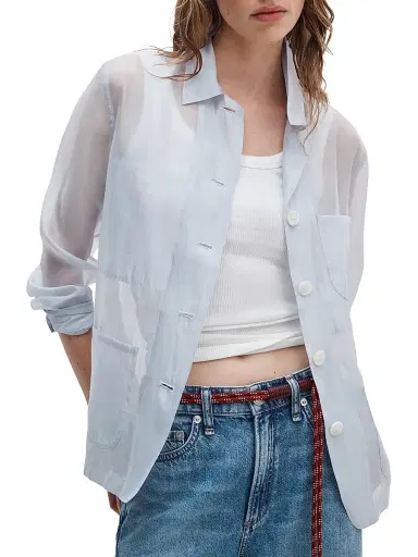 rag & bone Women's Jolene Organza Button-Front Jacket | Thumbnail 3 rag & bone Women's Jolene Organza Button-Front Jacket | Thumbnail 3