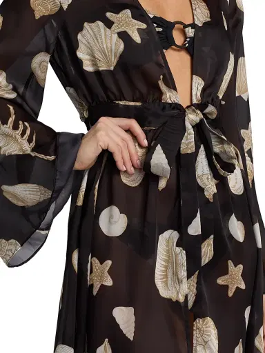 Milly Women's Vince Seashell-Print Cover-Up Midi-Dress | Thumbnail 5