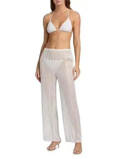 Milly Women's Celina Pinstriped Sheer Cover-Up Pants | Thumbnail 2 Milly Women's Celina Pinstriped Sheer Cover-Up Pants | Thumbnail 2