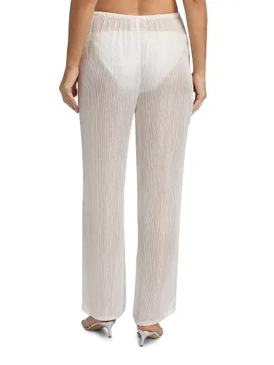 Milly Women's Celina Pinstriped Sheer Cover-Up Pants | Thumbnail 4 Milly Women's Celina Pinstriped Sheer Cover-Up Pants | Thumbnail 4