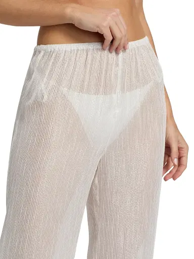 Milly Women's Celina Pinstriped Sheer Cover-Up Pants | Thumbnail 5 Milly Women's Celina Pinstriped Sheer Cover-Up Pants | Thumbnail 5