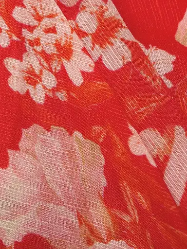 Hemant & Nandita Women's Floral Ruffle Bustier Top - Orange - Size XL | Thumbnail 7