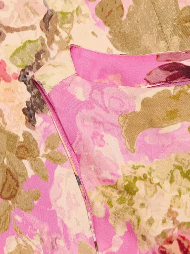 Hemant & Nandita Women's Floral Bais-Cut Maxi Dress - Pink | Thumbnail 7