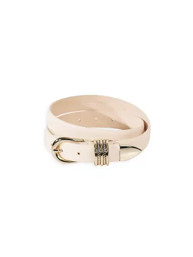 Déhanche Women's Helica Leather Belt - Ivory And Mixed Metal - Size XL | Thumbnail 2
