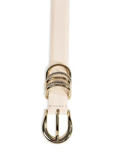 Déhanche Women's Helica Leather Belt - Ivory And Mixed Metal - Size XL | Thumbnail 3