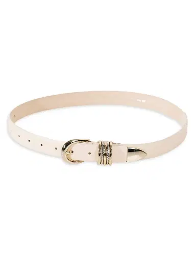 Déhanche Women's Helica Leather Belt - Ivory And Mixed Metal - Size XL | Thumbnail 1