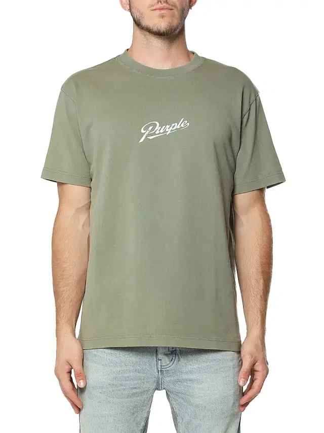Purple Brand Men's Heavyweight Jersey Crewneck T-Shirt - Green