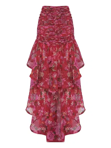 PatBo Women's Peony Floral Body-Con Midi-Skirt - Red | Thumbnail 5