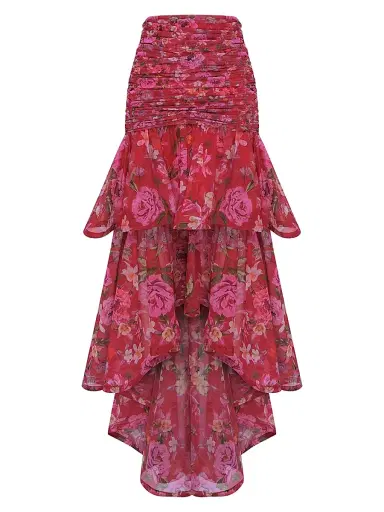 PatBo Women's Peony Floral Body-Con Midi-Skirt - Red | Thumbnail 1