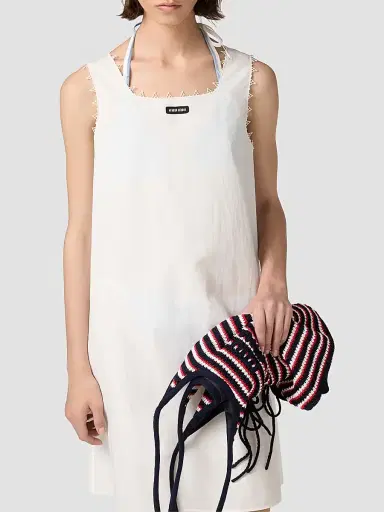 Miu Miu Women's Slubbed Poplin Dress - White | Thumbnail 4