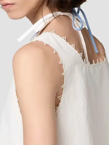 Miu Miu Women's Slubbed Poplin Dress - White | Thumbnail 5