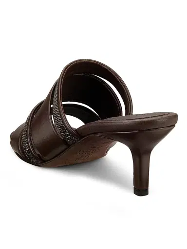 Brunello Cucinelli Women's Beaded Leather Mules | Thumbnail 3 Brunello Cucinelli Women's Beaded Leather Mules | Thumbnail 3