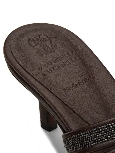 Brunello Cucinelli Women's Beaded Leather Mules | Thumbnail 6 Brunello Cucinelli Women's Beaded Leather Mules | Thumbnail 6