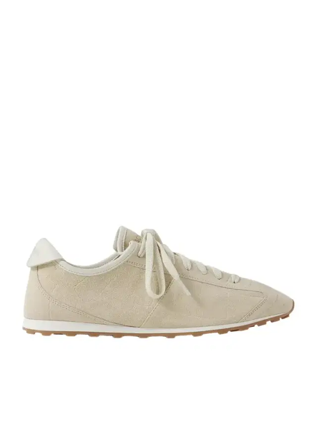 Jacquemus The Tennis Leather-Trimmed Croc-Effect Suede Sneakers