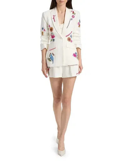 Cinq à Sept Women's Celeste Vine Scrunched Cheyenne Blazer - Multi | Thumbnail 2