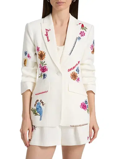 Cinq à Sept Women's Celeste Vine Scrunched Cheyenne Blazer - Multi | Thumbnail 3