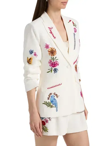 Cinq à Sept Women's Celeste Vine Scrunched Cheyenne Blazer - Multi | Thumbnail 4