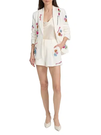 Cinq à Sept Women's Celeste Vine Emmie Shorts - Ivory Multi - Size 14 | Thumbnail 2 Cinq à Sept Women's Celeste Vine Emmie Shorts - Ivory Multi - Size 14 | Thumbnail 2