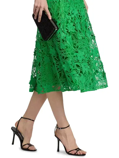 BADGLEY MISCHKA Women's Crepe Guipure Lace Cocktail Dress - Emerald - Size 12 | Thumbnail 6 BADGLEY MISCHKA Women's Crepe Guipure Lace Cocktail Dress - Emerald - Size 12 | Thumbnail 6