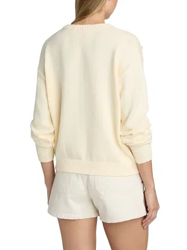 LoveShackFancy Women's Kora Cotton Pullover Sweater - Marine Dusk - Size XL | Thumbnail 5