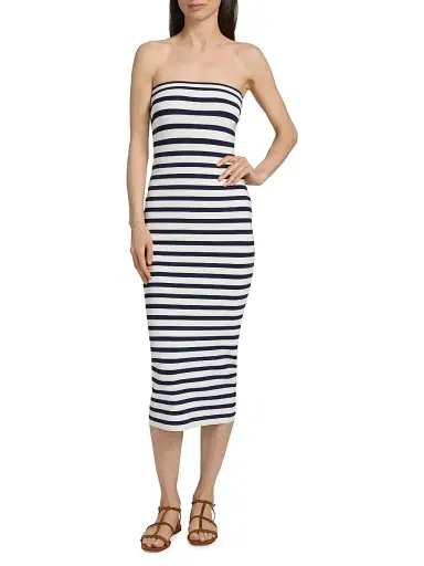 LoveShackFancy Women's Gwynne Striped Strapless Midi-Dress - Sailor Night - Size XL | Thumbnail 3 LoveShackFancy Women's Gwynne Striped Strapless Midi-Dress - Sailor Night - Size XL | Thumbnail 3
