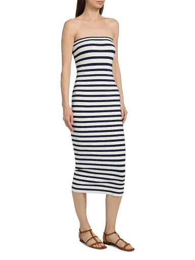 LoveShackFancy Women's Gwynne Striped Strapless Midi-Dress - Sailor Night - Size XL | Thumbnail 4 LoveShackFancy Women's Gwynne Striped Strapless Midi-Dress - Sailor Night - Size XL | Thumbnail 4