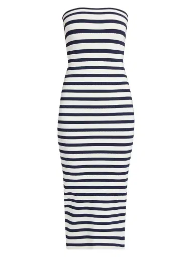 LoveShackFancy Women's Gwynne Striped Strapless Midi-Dress - Sailor Night - Size XL | Thumbnail 1 LoveShackFancy Women's Gwynne Striped Strapless Midi-Dress - Sailor Night - Size XL | Thumbnail 1
