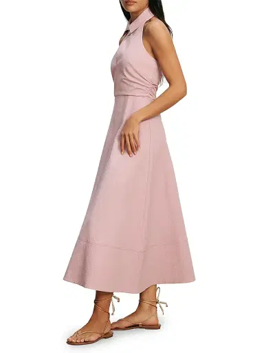 Veronica Beard Women's Marcun Halterneck Stretch-Cotton Midi-Dress | Thumbnail 3
