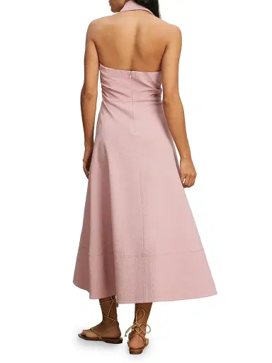 Veronica Beard Women's Marcun Halterneck Stretch-Cotton Midi-Dress | Thumbnail 4