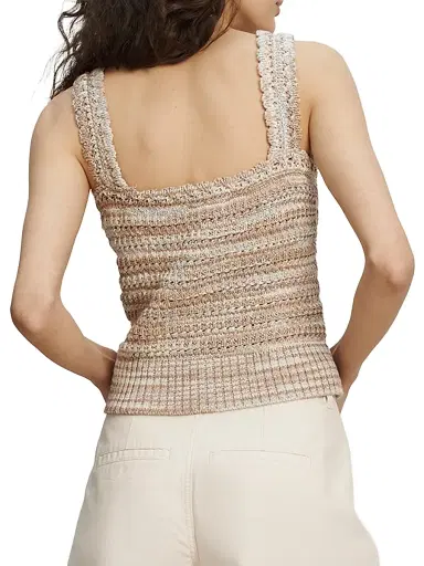 Veronica Beard Women's Selwyn Metallic Knit Tank - Beige Multi | Thumbnail 4 Veronica Beard Women's Selwyn Metallic Knit Tank - Beige Multi | Thumbnail 4