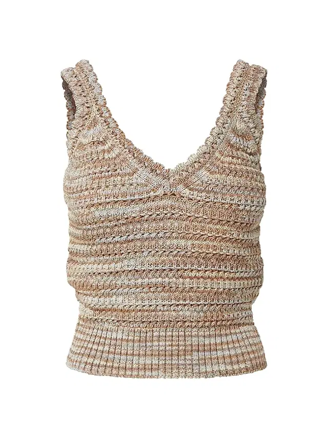 Veronica Beard Women's Selwyn Metallic Knit Tank - Beige Multi