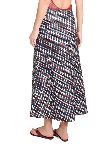 TWP Women's Woven Leather A-Line Midi-Skirt - Blue Multi - Size 2 | Thumbnail 5 TWP Women's Woven Leather A-Line Midi-Skirt - Blue Multi - Size 2 | Thumbnail 5