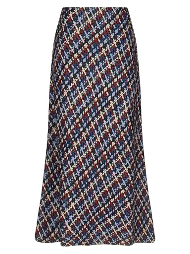 TWP Women's Woven Leather A-Line Midi-Skirt - Blue Multi - Size 2 | Thumbnail 1 TWP Women's Woven Leather A-Line Midi-Skirt - Blue Multi - Size 2 | Thumbnail 1