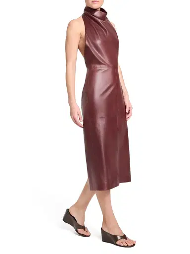 TWP Women's Lola Leather Column Midi-Dress | Thumbnail 3 TWP Women's Lola Leather Column Midi-Dress | Thumbnail 3