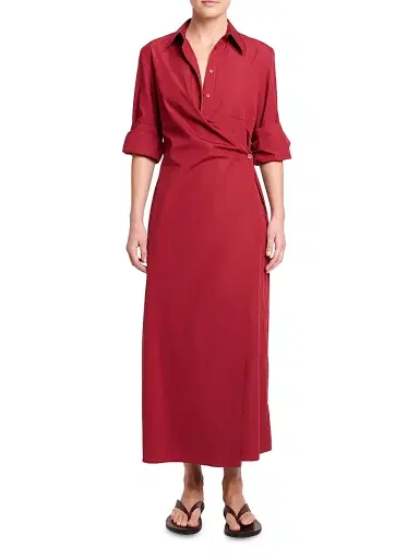 TWP Women's New Earl Cotton Wrap-Style Maxi Shirtdress | Thumbnail 2 TWP Women's New Earl Cotton Wrap-Style Maxi Shirtdress | Thumbnail 2