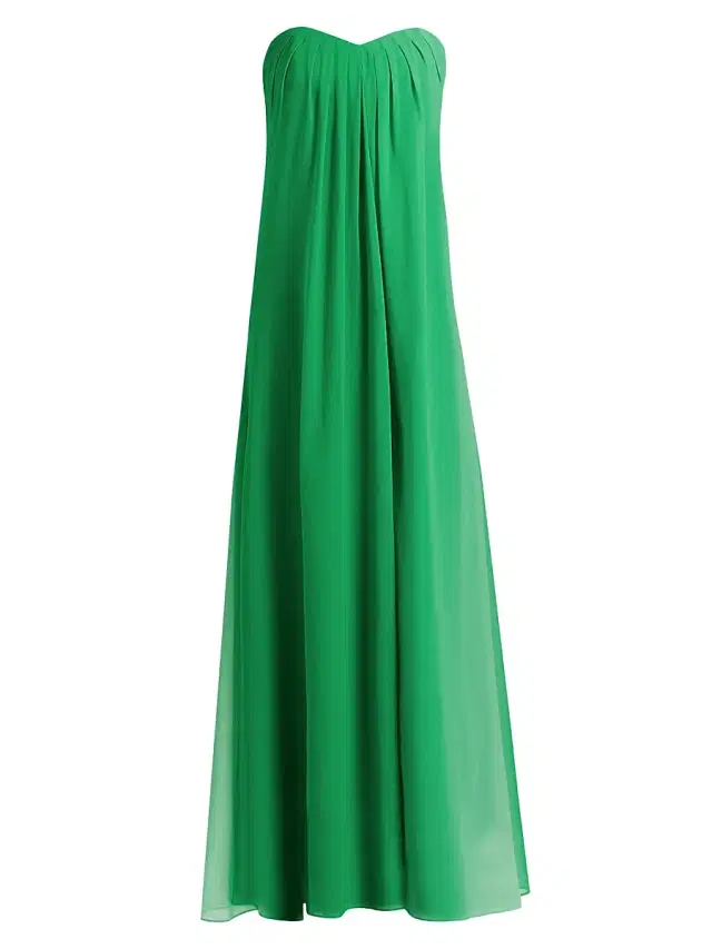 Women's Sunset Stripe Strapless Maxi Dress - Green