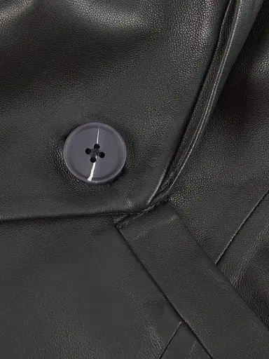 Undra Celeste Women's Vintage Double-Breasted Leather Blazer | Thumbnail 6