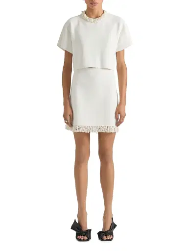 Givenchy Women's Cropped Top in Knit with Embroidered Pearl Collar | Thumbnail 2 Givenchy Women's Cropped Top in Knit with Embroidered Pearl Collar | Thumbnail 2