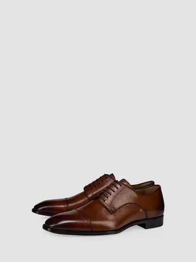 Christian Louboutin Men's Patinated Leather Derbies - Havane - Size 13 | Thumbnail 2 Christian Louboutin Men's Patinated Leather Derbies - Havane - Size 13 | Thumbnail 2