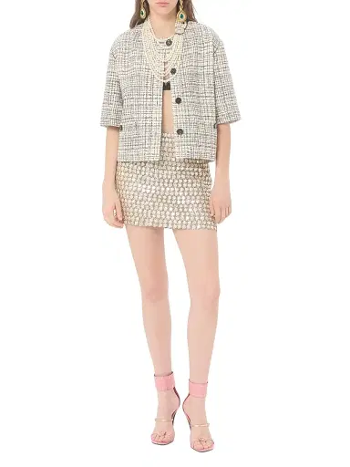 Valentino Garavani Women's Mini Skirt in Embroidered Organza | Thumbnail 2