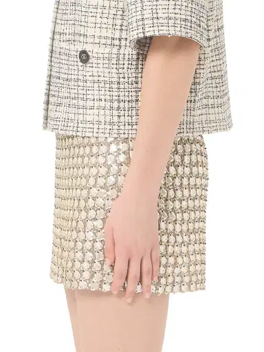 Valentino Garavani Women's Mini Skirt in Embroidered Organza | Thumbnail 4