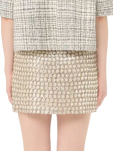Valentino Garavani Women's Mini Skirt in Embroidered Organza | Thumbnail 5