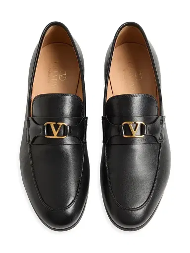 Valentino Garavani Men's VLogo Signature Nappa Leather Loafers - Black - Size 11.5 | Thumbnail 4 Valentino Garavani Men's VLogo Signature Nappa Leather Loafers - Black - Size 11.5 | Thumbnail 4
