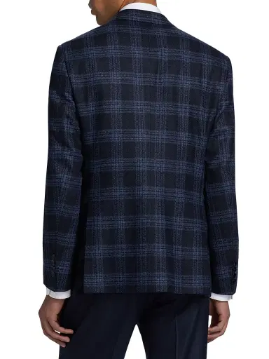 Giorgio Armani Men's Windowpane Plaid Wool-Cashmere Sport Coat - Sky Captain - Size 48 | Thumbnail 5 Giorgio Armani Men's Windowpane Plaid Wool-Cashmere Sport Coat - Sky Captain - Size 48 | Thumbnail 5