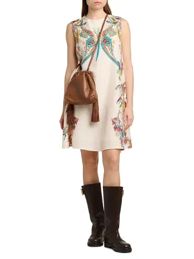 Etro Women's Kalispera Large Leather Shoulder Bag - Walnut | Thumbnail 2