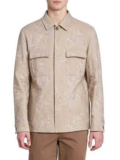 Etro Men's Paisley Cotton-Linen Overshirt | Thumbnail 3 Etro Men's Paisley Cotton-Linen Overshirt | Thumbnail 3