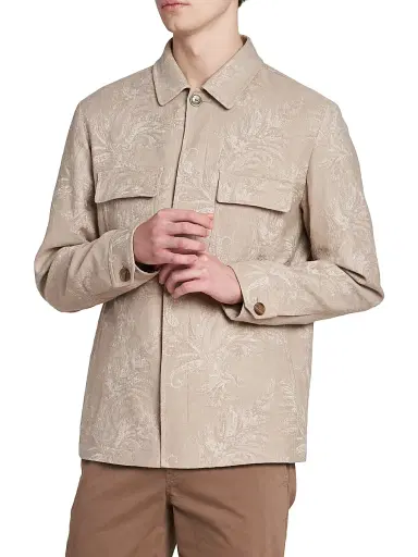 Etro Men's Paisley Cotton-Linen Overshirt | Thumbnail 4 Etro Men's Paisley Cotton-Linen Overshirt | Thumbnail 4