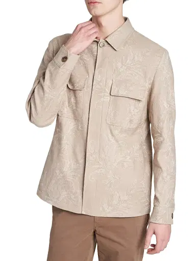 Etro Men's Paisley Cotton-Linen Overshirt | Thumbnail 6 Etro Men's Paisley Cotton-Linen Overshirt | Thumbnail 6