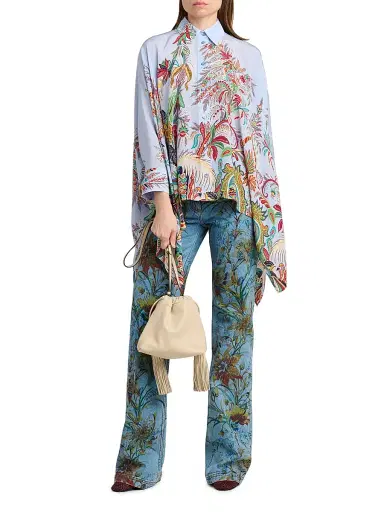 Etro Women's Kalispera Extra-Small Tasseled Leather Shoulder Bag - Cream | Thumbnail 3